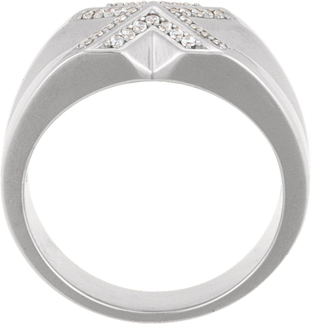 14K Gold Round Natural Diamond Accented Ring – 1.2mm Stones - White Gold - view 2