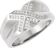 14K Gold Round Natural Diamond Accented Ring – 1.2mm Stones - White Gold