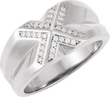 14K Gold Round Natural Diamond Accented Ring – 1.2mm Stones - White Gold