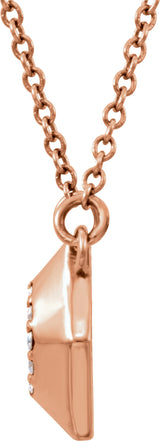 14K Gold Round Natural Diamond Geometric Cluster Necklace - Rose Gold - view 2