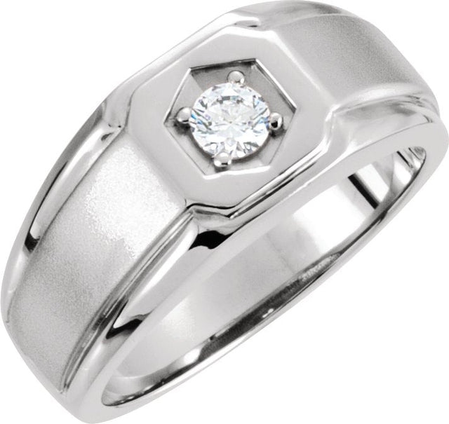 14K Gold Round Natural Diamond Solitaire Ring – 3.9mm Stones - view 3