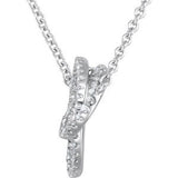 14K Gold Round Natural Diamond Interlocking Circle Necklace – 1/3 CTW - White Gold - view 2