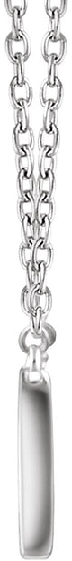 14K Gold Round Natural Diamond Rectangle Bar Necklace - White Gold - view 2