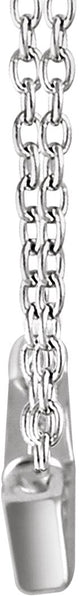 14K Gold Straight Baguette Natural Diamond Baguette Bar Necklace - White Gold - view 2
