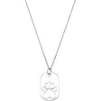 14K Gold Round Natural Diamond Our Cause for Paws™ Dog Tag Necklace - White Gold