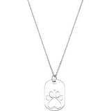 14K Gold Round Natural Diamond Our Cause for Paws™ Dog Tag Necklace - White Gold