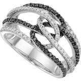 14K Gold Round Natural Diamond Interlocking Ring – 3/4 CTW - view 3