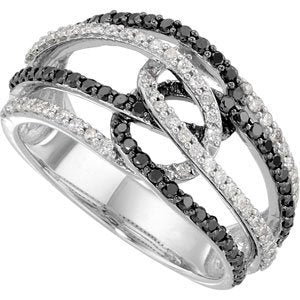 14K Gold Round Natural Diamond Interlocking Ring – 3/4 CTW - view 3