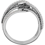 14K Gold Round Natural Diamond Interlocking Ring – 3/4 CTW - view 2