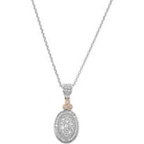 14K Gold Round Natural Diamond Halo-Style Cluster Necklace or Pendant