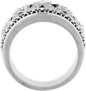 14K Gold Natural Diamond Floral Etruscan-Style Ring - view 2