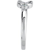 14K Gold Round Natural Diamond Accented Knot Ring – 2mm Stones - White Gold - view 6