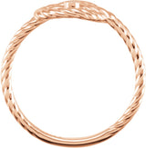 14K Gold Round Natural Diamond Rope Knot Ring - Rose Gold - view 2