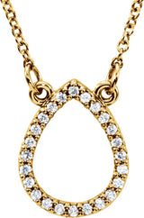 14K Gold Teardrop Necklace - Yellow Gold