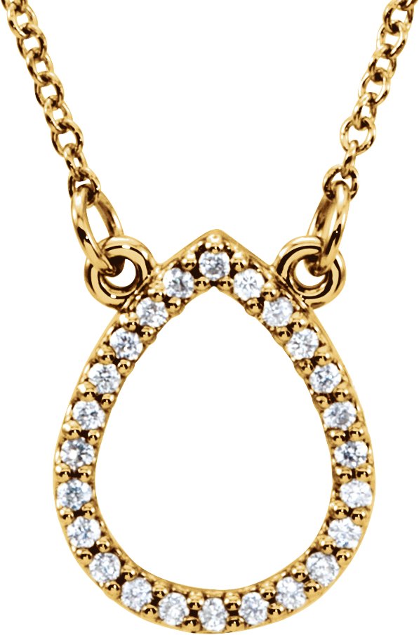 14K Gold Teardrop Necklace - Yellow Gold