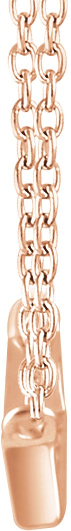 14K Gold Straight Baguette Natural Diamond Baguette Bar Necklace - Rose Gold - view 2