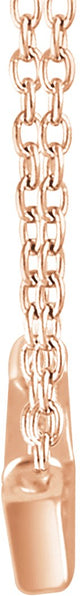 14K Gold Straight Baguette Natural Diamond Baguette Bar Necklace - Rose Gold - view 2