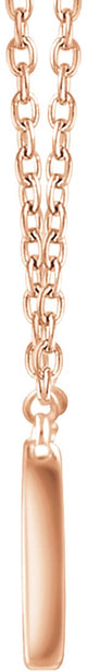 14K Gold Round Natural Diamond Rectangle Bar Necklace - Rose Gold - view 2