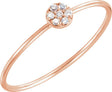 14K Gold Round Natural Diamond Petite Cluster Ring