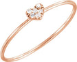 14K Gold Round Natural Diamond Petite Heart Cluster Ring - Rose Gold