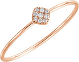 14K Gold Round Natural Diamond Petite Cluster Ring II - Rose Gold