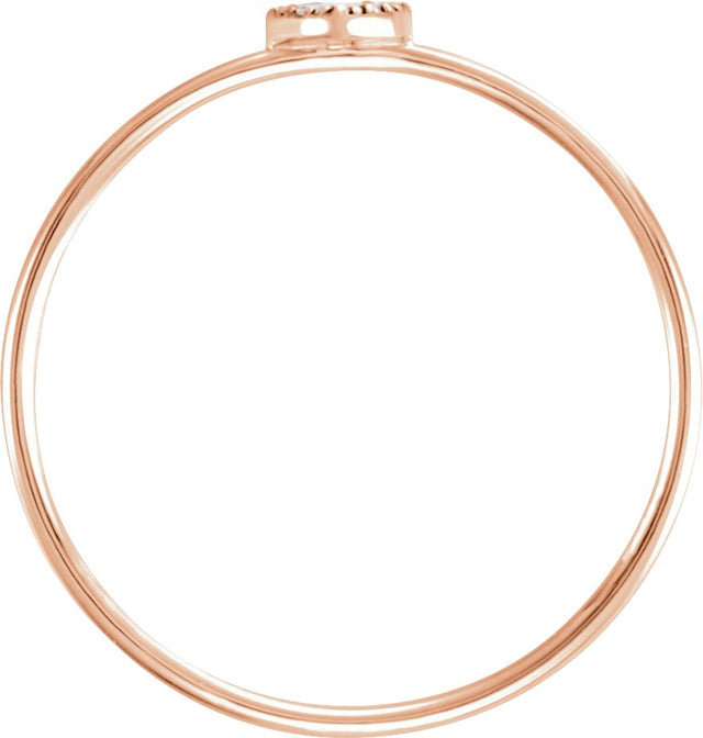 14K Gold Round Natural Diamond Petite Cluster Ring II - Rose Gold - view 2