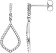 14K Gold Round Natural Diamond Geometric Earrings