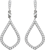 14K Gold Round Natural Diamond Geometric Earrings - view 2