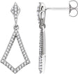 14K Gold Round Natural Diamond Geometric Earrings II