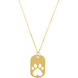 14K Gold Round Natural Diamond Our Cause for Paws™ Dog Tag Necklace - Yellow Gold