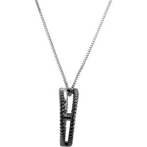 14K Gold Round Natural Diamond Diamond Double Circle Necklace or Pendant - view 2