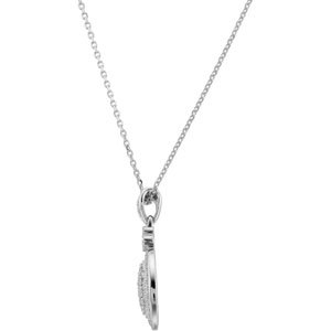 14K Gold Round Natural Diamond Halo-Style Cluster Necklace or Pendant - view 2