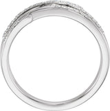 Platinum Round Natural Diamond Criss-Cross Ring - view 2