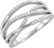 Platinum Round Natural Diamond Criss-Cross Ring