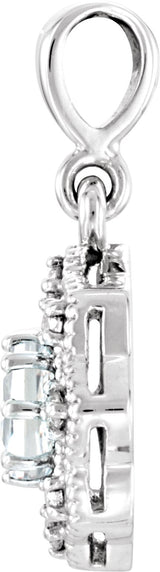 Platinum Round Natural Diamond Halo-Style Pendant - view 2
