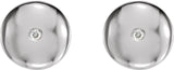 Platinum Round Natural Diamond Domed Circle Earrings - view 2