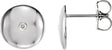 14K Gold Round Natural Diamond Domed Circle Earrings - White Gold