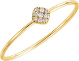 14K Gold Round Natural Diamond Petite Cluster Ring II - Yellow Gold