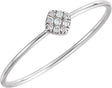14K Gold Round Natural Diamond Petite Cluster Ring II - White Gold