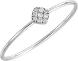 14K Gold Round Natural Diamond Petite Cluster Ring II - White Gold