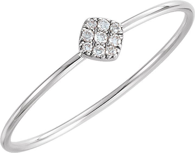 14K Gold Round Natural Diamond Petite Cluster Ring II - White Gold