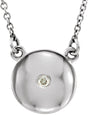 14K Gold Round Natural Diamond Accented Circle Necklace – 0.02 CTW - White Gold