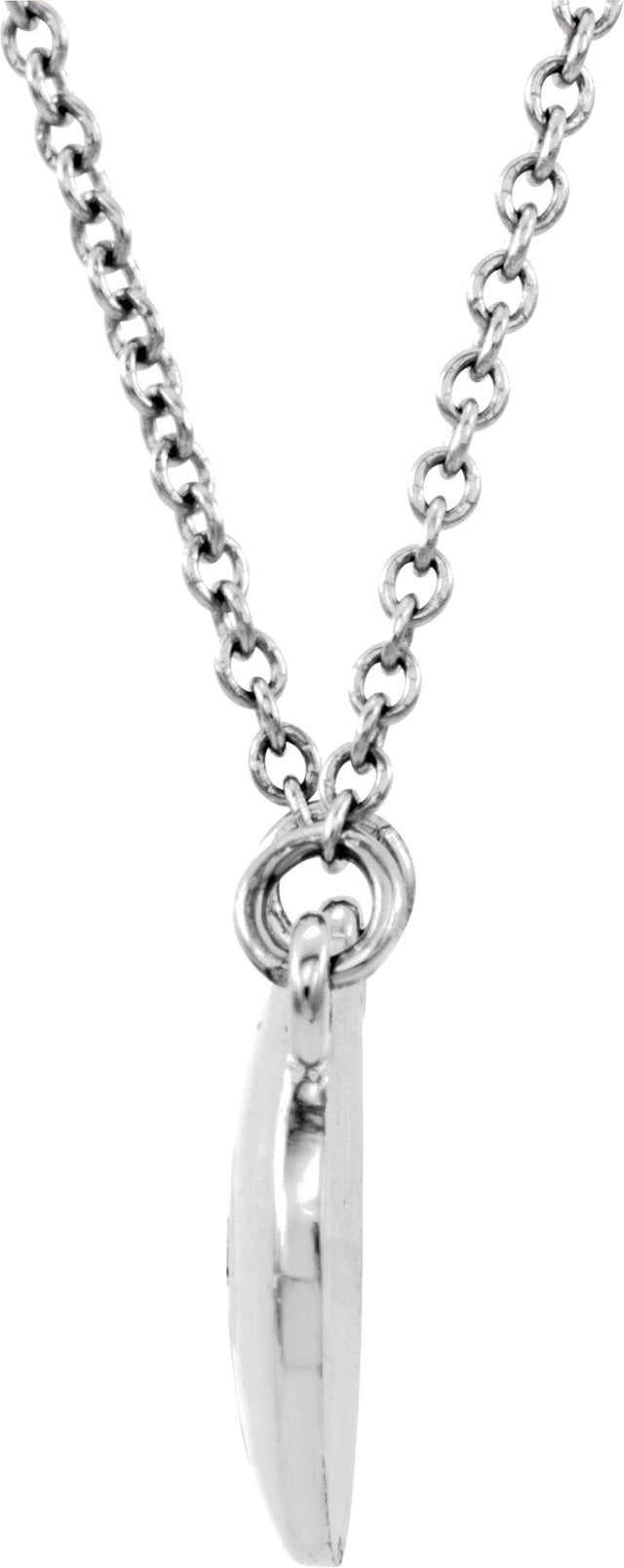 14K Gold Round Natural Diamond Accented Circle Necklace – 0.02 CTW - White Gold - view 2