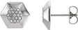 Platinum Round Natural Diamond Geometric Cluster Earrings