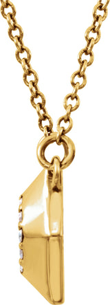 14K Gold Round Natural Diamond Geometric Cluster Necklace - Yellow Gold - view 2