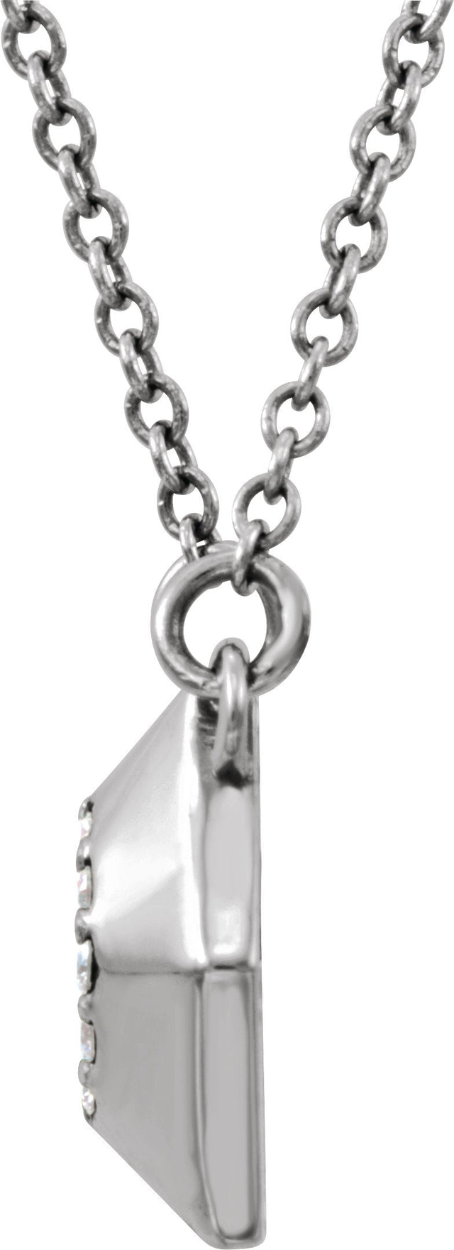 Platinum Round Natural Diamond Geometric Cluster Necklace - view 2