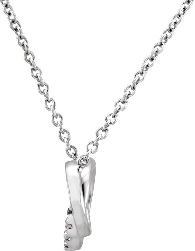 14K Gold Round Natural Diamond Interlocking Circle Necklace - view 2