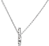 14K Gold Round Natural Diamond Love Necklace - White Gold - view 2