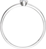 14K Gold Round Natural Diamond Bezel-Set Solitaire Ring – 2.5mm Stones - White Gold - view 2
