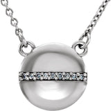 Platinum Round Natural Diamond Circle Necklace
